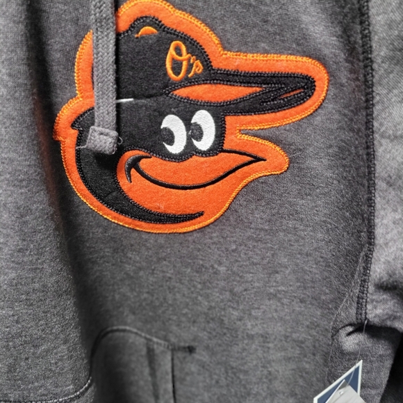 Stitches Cooperstown Baltimore Orioles Embroidered Hoodie Gray Orange Medium NWT - Picture 2 of 5